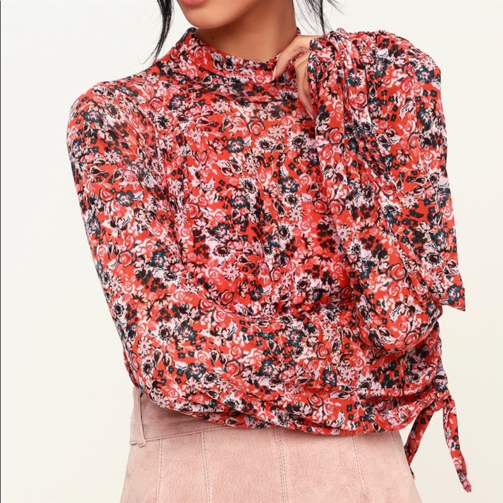Free People all dolled up long sleeve blouse medium